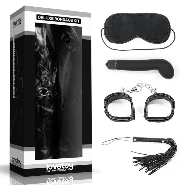 BDSM набор Deluxe Bondage Kit, 4 шт (черный)