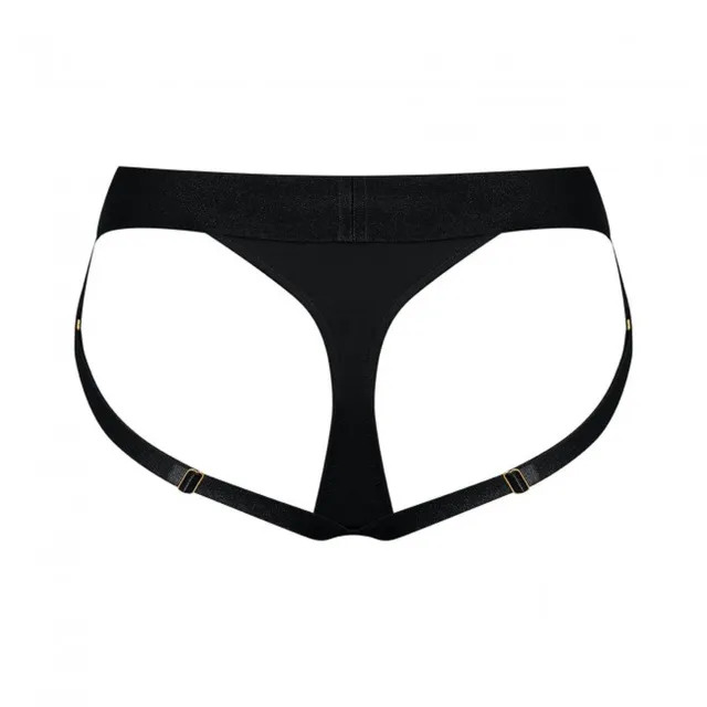 Трусы-стринги для страпона Strap-On-Me Harness Lingerie Heroine, L (черный)