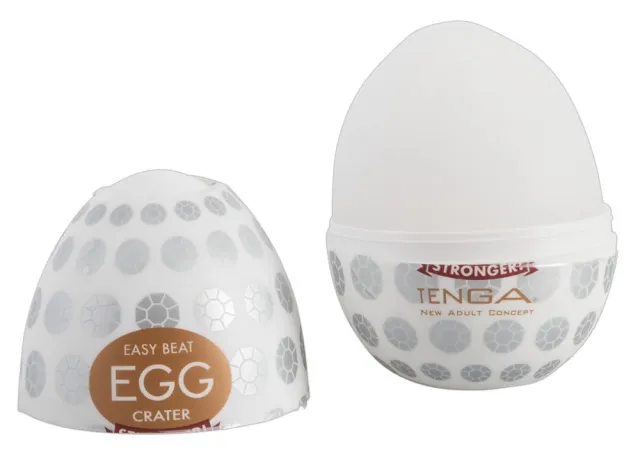 Tenga Egg Stronger Crater - Masturbator jajko, Biały, 7 cm