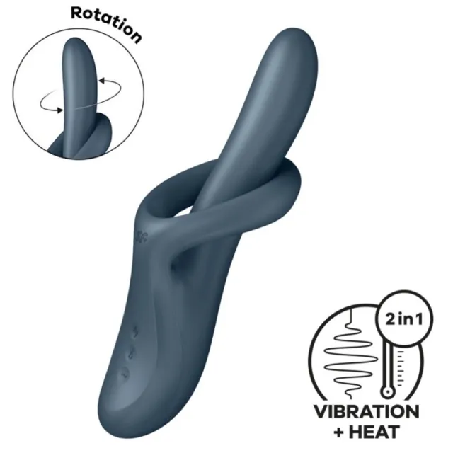 Вібратор Satisfyer Heat Flex 4, 23 см (сірий)