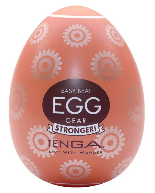 Tenga Egg Hard Boiled Gear - Masturbator jajko, Brązowy, 7 cm