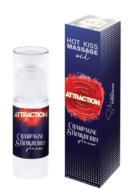 Оральний лубрикант із феромономі Attraction Champagne Strawberry, 50 мл