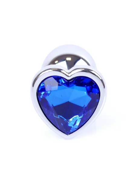 Анальная пробка MyLove Toys Jewellery Silver Heart Plug, 7 см (синий)