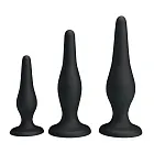 Набор анальных пробок Begginer's Mini Anal Kit, 3 шт (черный)
