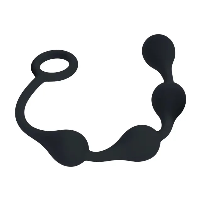 Shots Waterdrop Silicone Anal Balls - Kulki analne, Czarny, 24.6 cm