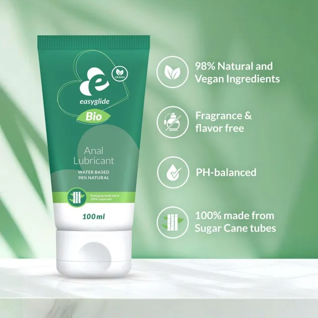 EasyGlide Bio & Natural Anal - Lubrykant na bazie wody, Bezzapachowy, 100 ml