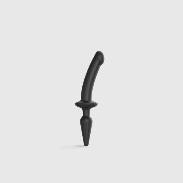 Strap-on-me Switch Plug-In Dildo S - Dildo z korkiem analnym, Czarny, 21 cm, S