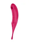 Satisfyer Twirling Pro - Bezdotykowy stymulator łechtaczki z wibracjami, Czerwony, 20 cm