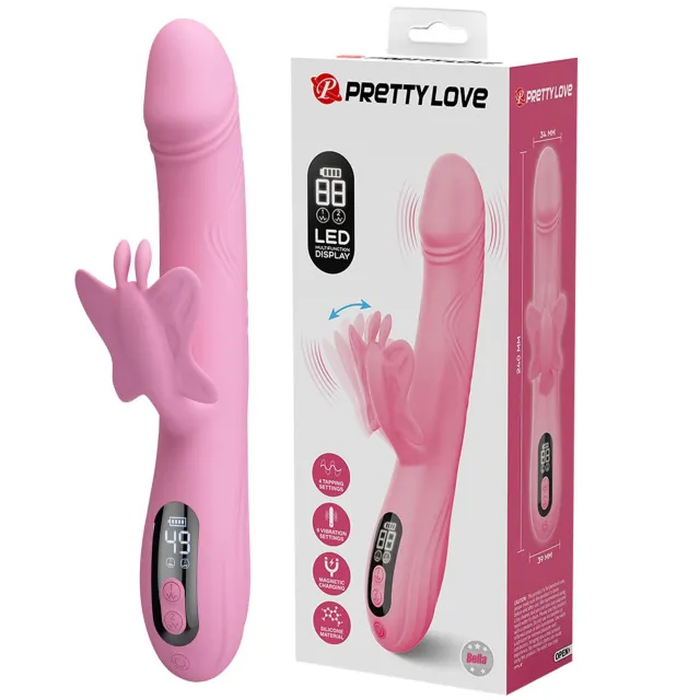 Вібратор-кролик Pretty Love Bella Pink, 24 см (рожевий)