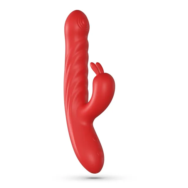 Вибратор-кролик Crushious Lapin Thrusting, 21.5 см (красный)