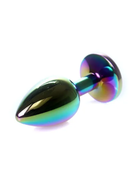 Анальная пробка с кристаллом B - Series HeavyFun Plug-Jewellery Multicolour, 7 см (радужный)