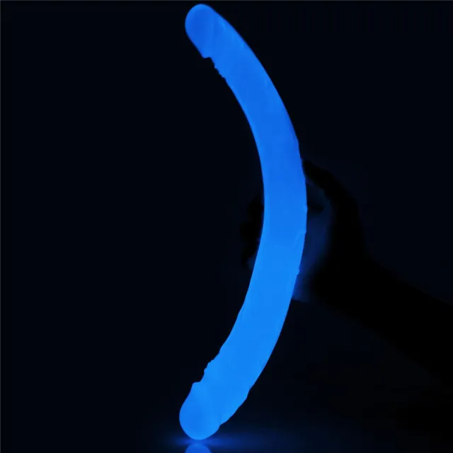 Lovetoy Lumino Play - Dwustronny dildo B, Przezroczysty, 37 cm