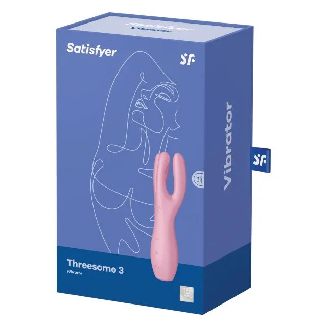 Вібратор для клітора Satisfyer Threesome 3, 14 см (світло-рожевий)