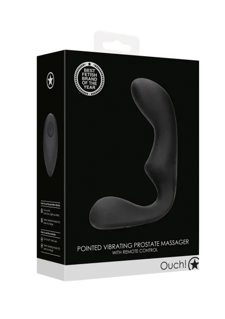 Стимулятор простаты Ouch! Pointed Vibrating Prostate Massager, 13.3 см (черный)
