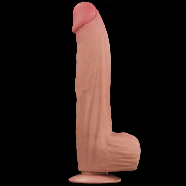 Фалоімітатор LoveToy Sliding-Skin Dual Layer Dong King Sized, 31 см (тілесний)