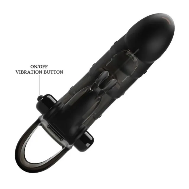 Насадка на пенис Pretty Love Penis Sleeve Cuper, 19.2 см (черный)