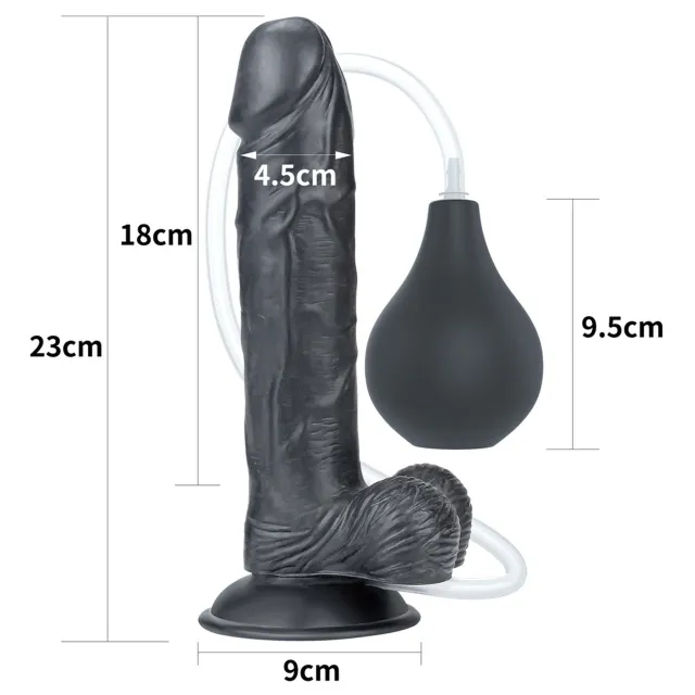 Фалоімітатор LoveToy Squirt Extreme 9, 23 см (чорний)
