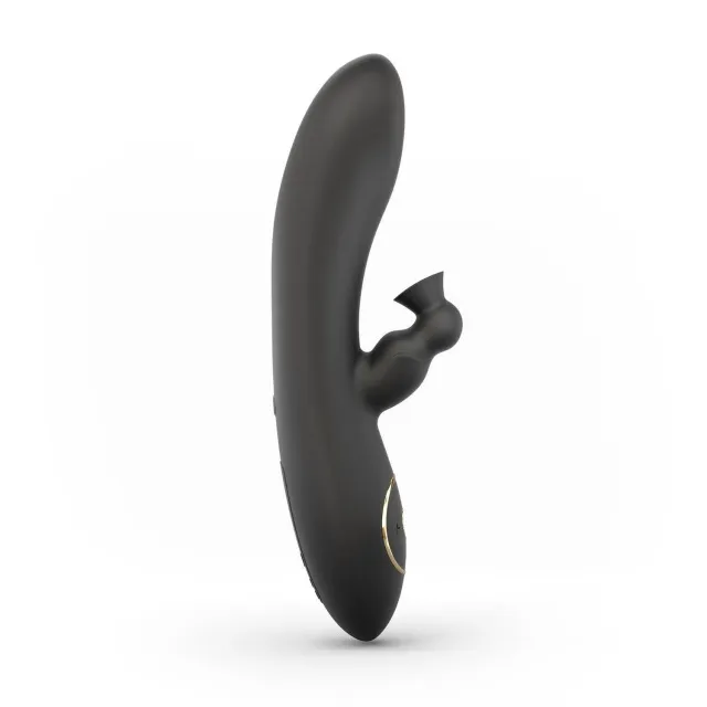 Вакуумный вибратор-кролик Dorcel Divine Rabbit, 20,5 см (черный)