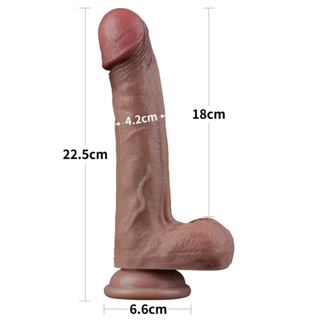 Фаллоимитатор Lovetoy Dual Layered, 22,5 см (коричневый)