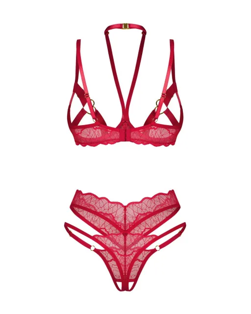 Obsessive Cupide Desir otwarty - Komplet bielizny, S/M