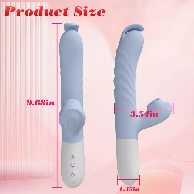 Вибратор B - Series Fox Thrusting Heating, 24.6 см (голубой)