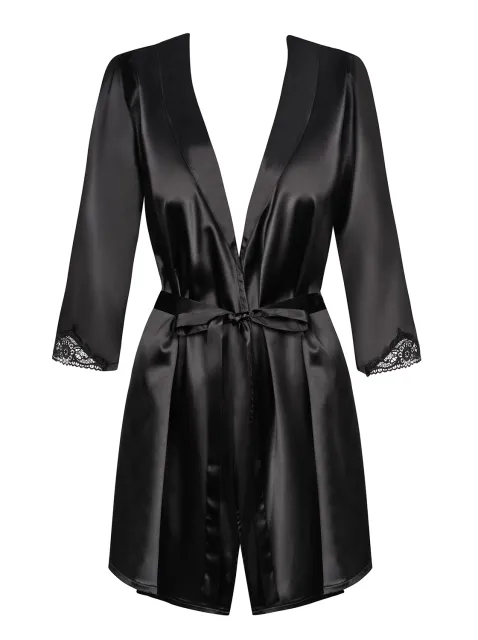 Сексуальный комплект Obsessive Satinia, L/XL (черный)