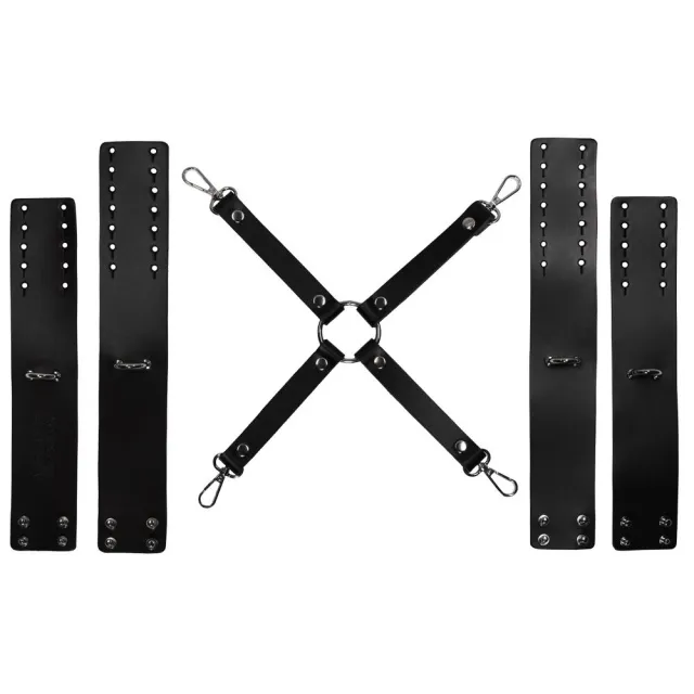 Фіксатори з наручниками BDSM Domluxe (чорний)