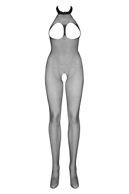 Бодистокинг с открытой грудью Obsessive N101, S/M/L (черный)