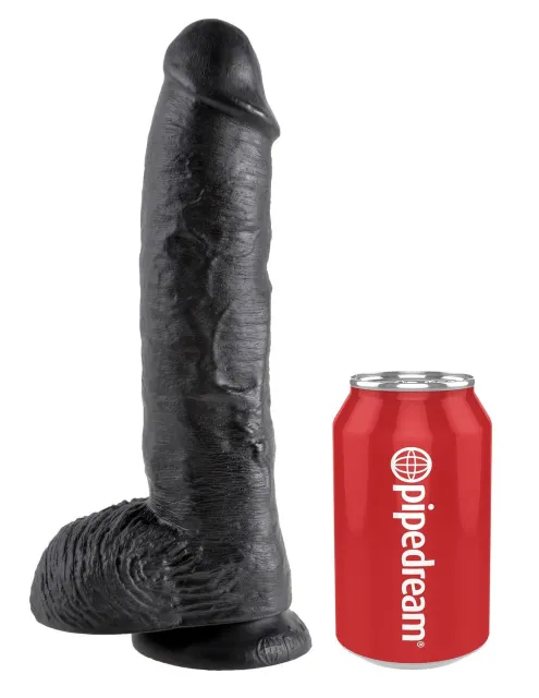 Фаллоимитатор King Cock With Balls 10", 27 см (черный)