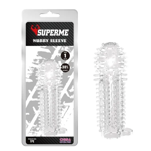 Насадка на пенис Superme Nubby Sleeve, 14.5 см (прозрачный)