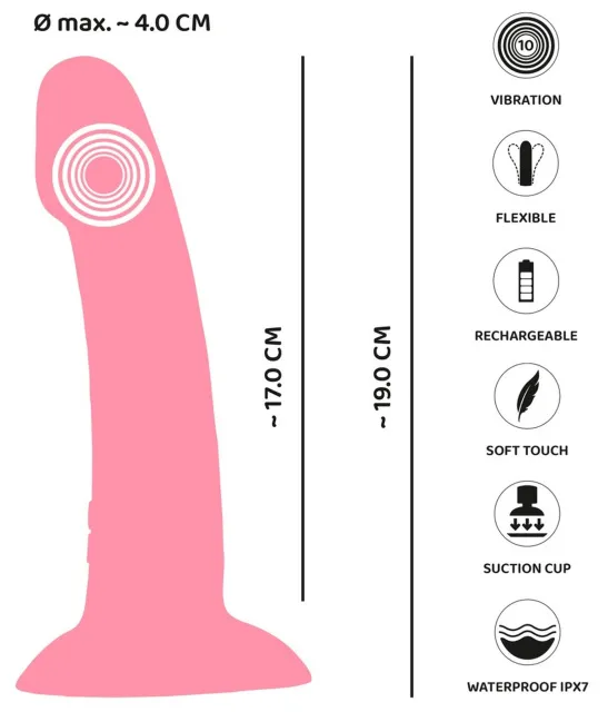 Вибратор You2Toys Heart Guy, 19 см (розовый)