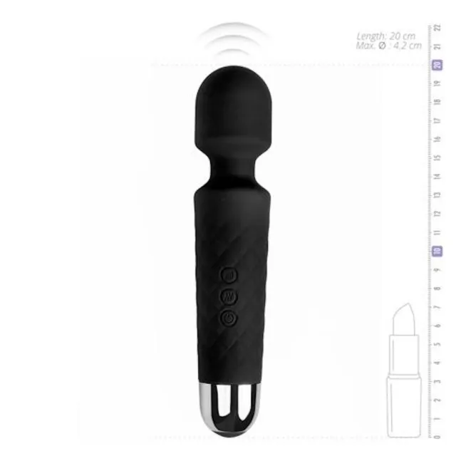 Easytoys Mini Różdżka - Wibromasażer, Czarny, 20 cm