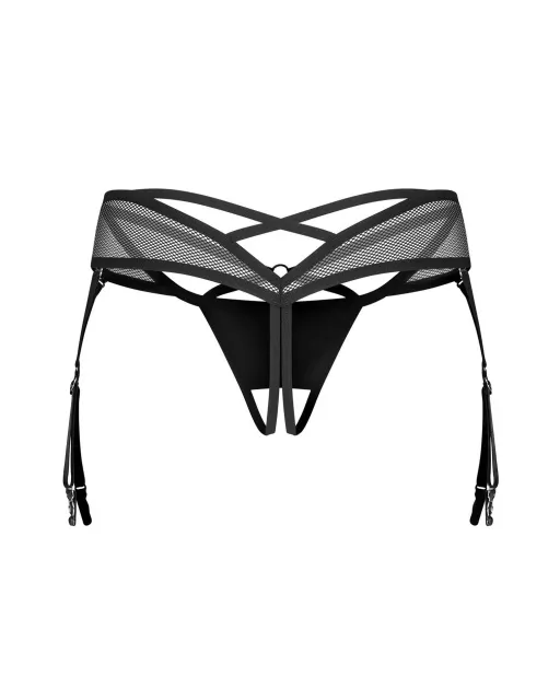 Стринги Obsessive Dominna otwarte, 2XL/3XL (черный)