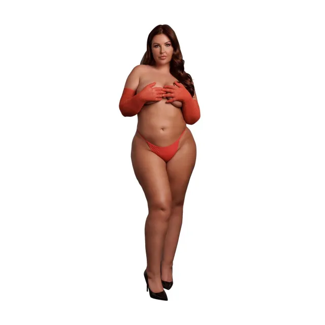 Le Désir Shimmering Opera Gloves - Rękawiczki, Plus Size