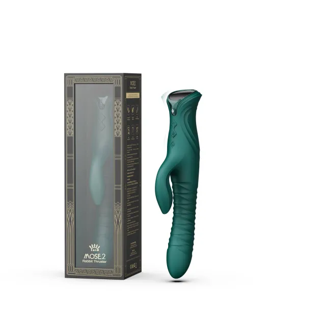 Zalo Mose 2 - Wibrator królik, Zielony, 25.7 cm