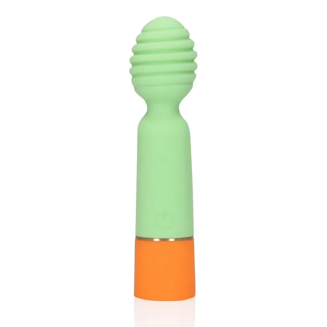 Вібратор Loveline Ribbed Mini, 12 см (зелений)
