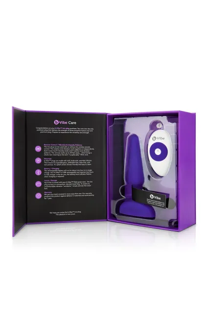 Анальная пробка B-Vibe Trio Plug, 13.5 см (фиолетовый)