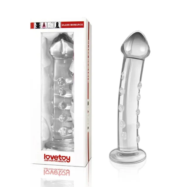 Скляний фалоімітатор LoveToy Glass Romance, 18 см (прозорий)
