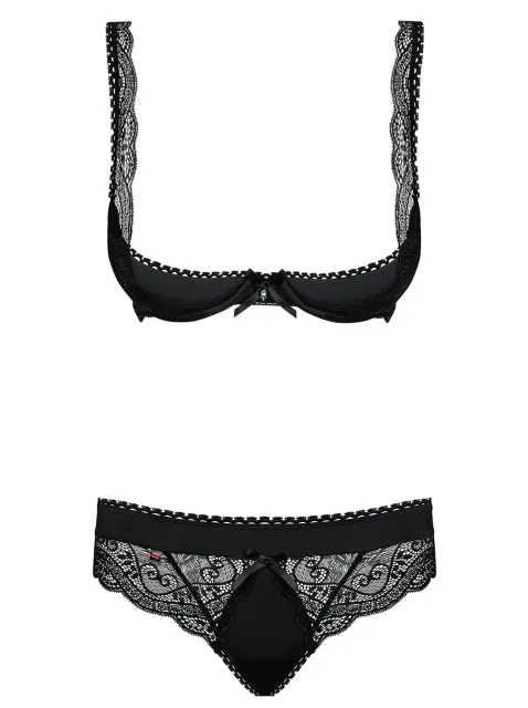 Еротичний комплект Obsessive Miamor, L/XL (чорний)