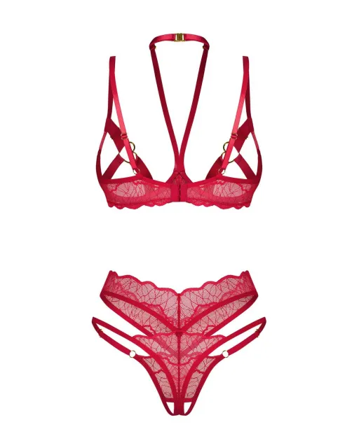 Комплект белья Obsessive Cupide Desir otwarty, S/M (красный)