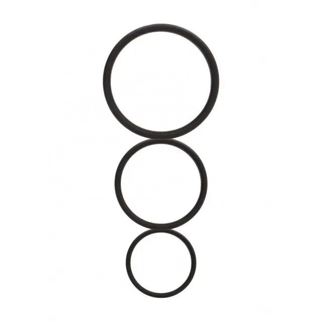 Набор эрекционных колец Shots Toys Flat Ring, 3 шт (черный)
