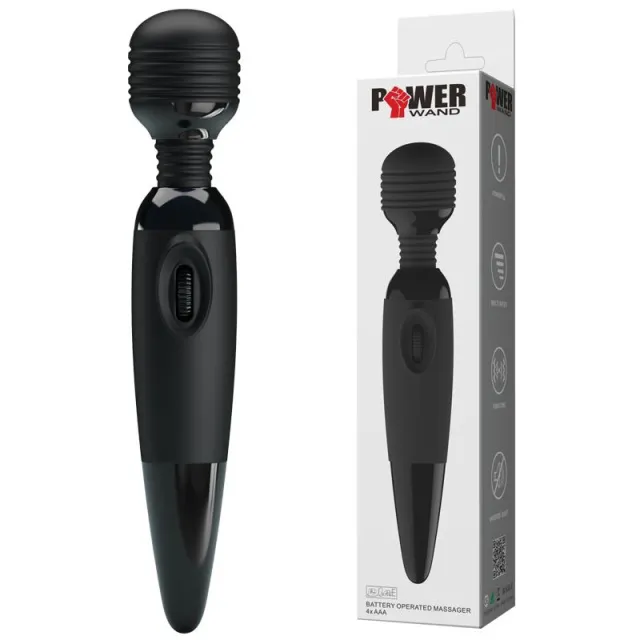 BAILE Power Wand - Wibrator, Czarny, 25 cm