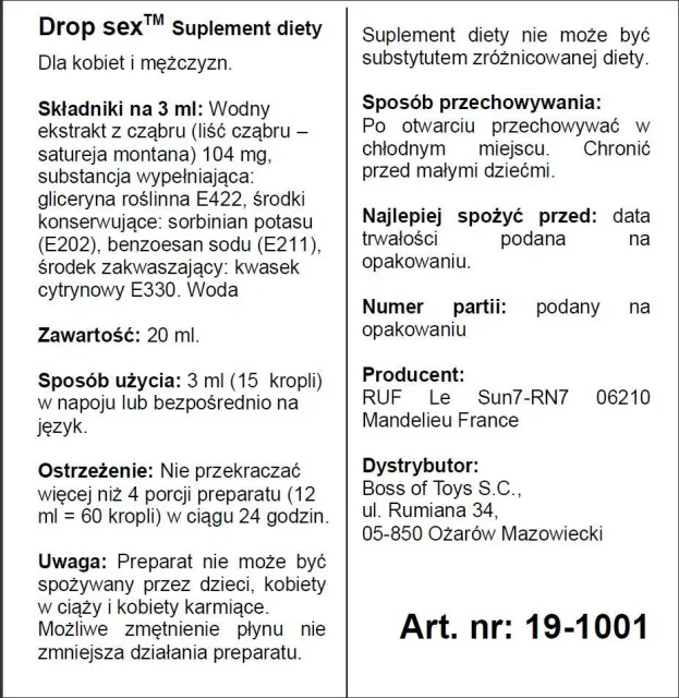 Краплі-афродизіак Ruf Drop Sex, 20 мл