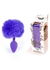B - Series HeavyFun Jewellery Silicon Plug Bunny Tail - Korek analny, Fioletowy, 6, 5 cm