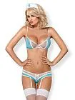 Костюм медсестри Obsessive 834-CST-6, L/XL (блакитний)