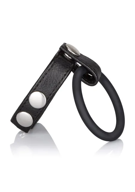 Эрекционное кольцо Calexotics Medium Leather Ball Spreader, 5 см (черный)