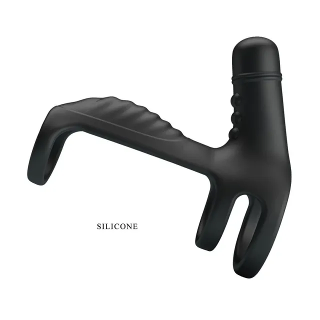 Насадка на пенис с вибрацией Pretty Love Vibrating Penis Sling, 11,5 см (черный)