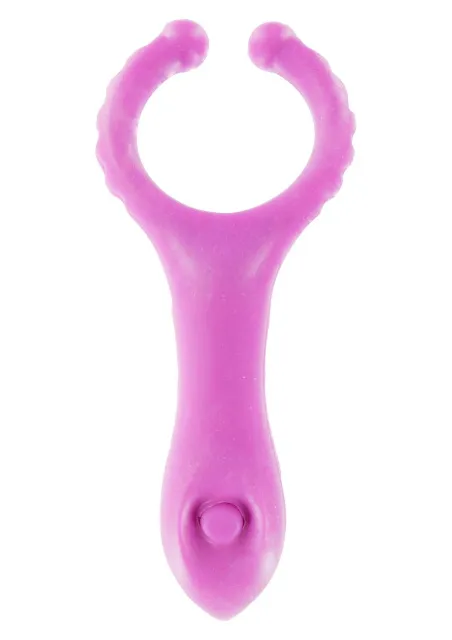 Эрекционное кольцо Vibrating Clit-stim C-ring, 10 см (розовый)