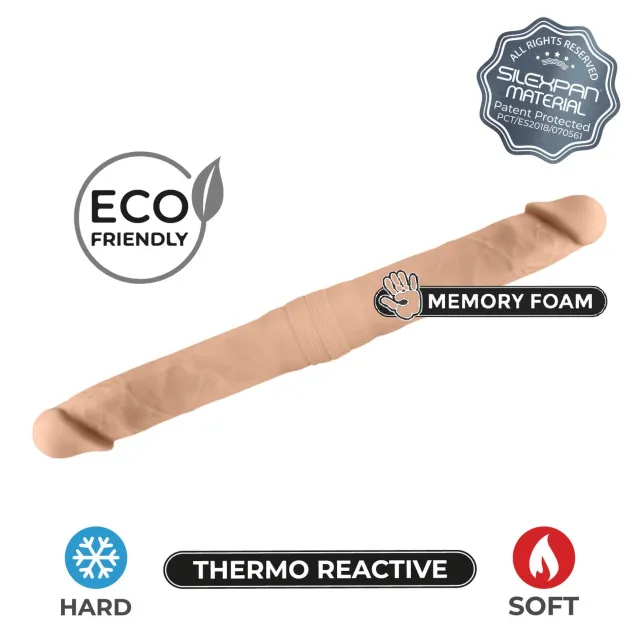 Двухсторонний фаллоимитатор Silexd Dildo-Twins Dildo Flesh S, 38.5 см (телесный)