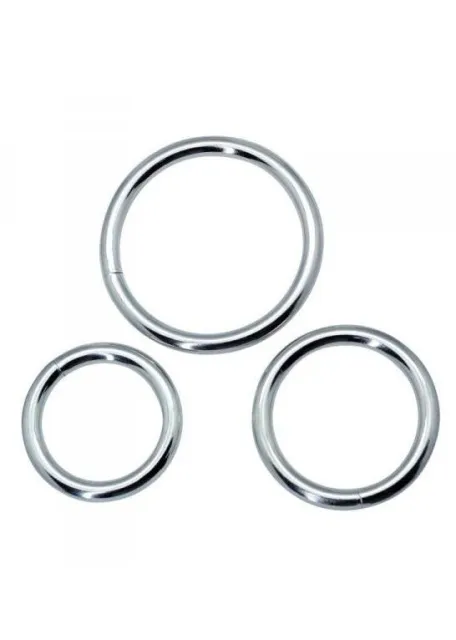 Эрекционное кольцо Timeless metal rings, 3 шт (серебристый)